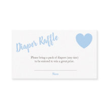 Diaper Raffle Blue Heart Boy Baby Dusche