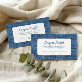 Diaper Raffle Blue Jean Baby Denim Baby Shower Begleitkarte
