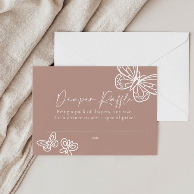 Diaper Raffle Boho Babyduschkarte Mitteilungskarte (Von Creator hochgeladen)