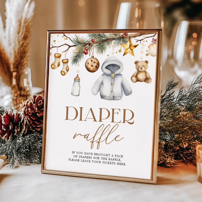 Diaper Raffle Boho Weihnachtsferien Kinderdusche Poster (Von Creator hochgeladen)