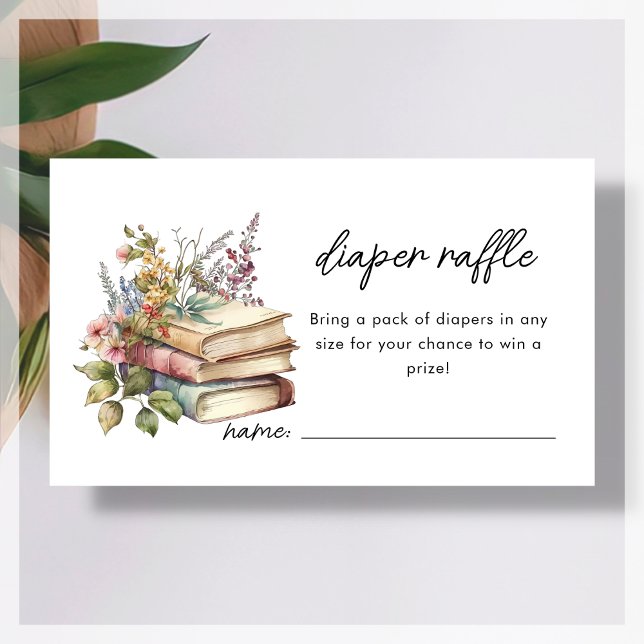 Diaper Raffle | Book Themed Baby Dusche Begleitkarte (Von Creator hochgeladen)