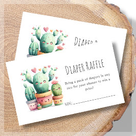 Diaper Raffle | Cactus Baby Shower Begleitkarte