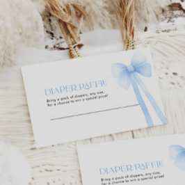 Diaper Raffle Card Blue Bow Visitenkarte