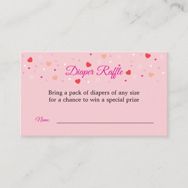 Diaper Raffle Card to Include with Invitations Begleitkarte (Vorderseite)