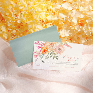 Diaper Raffle   Dusche und Aquamarine Frühjahrsdus Begleitkarte