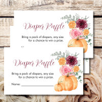 Diaper Raffle Fall Pumpkin Burgundy Pink Floral