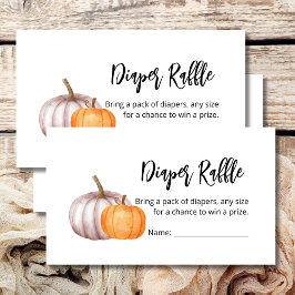 Diaper Raffle Fall Pumpkin Rustic Brown Floral Begleitkarte
