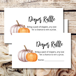 Diaper Raffle Fall Pumpkin Rustic Brown Floral Begleitkarte