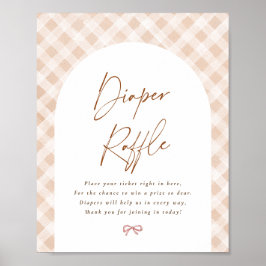 Diaper Raffle Gingham Süsse Pie Baby Duschzeichen Poster