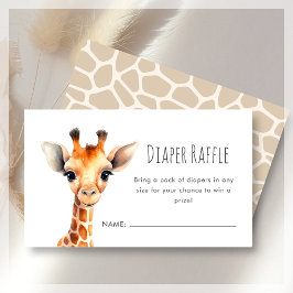 Diaper Raffle | Giraffe Baby Shower Begleitkarte