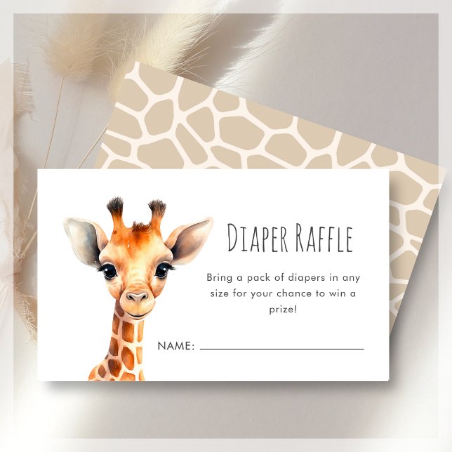 Diaper Raffle | Giraffe Baby Shower Begleitkarte (Von Creator hochgeladen)