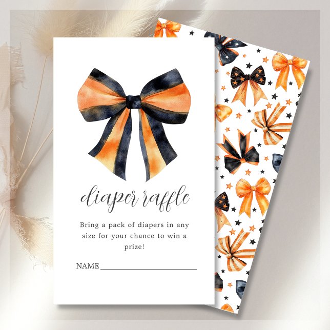 Diaper Raffle Halloween Coquette Bow Babydusche Begleitkarte (Von Creator hochgeladen)