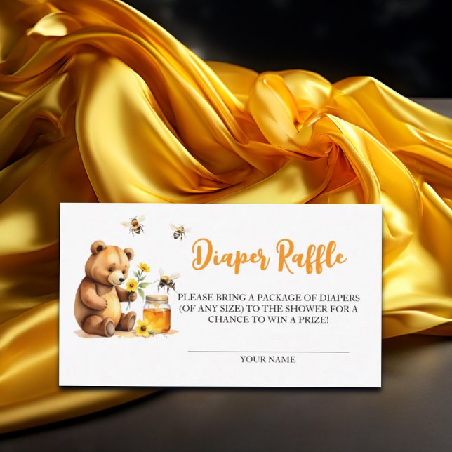 Diaper Raffle Honey Bee Baby Dusche Begleitkarte (Von Creator hochgeladen)