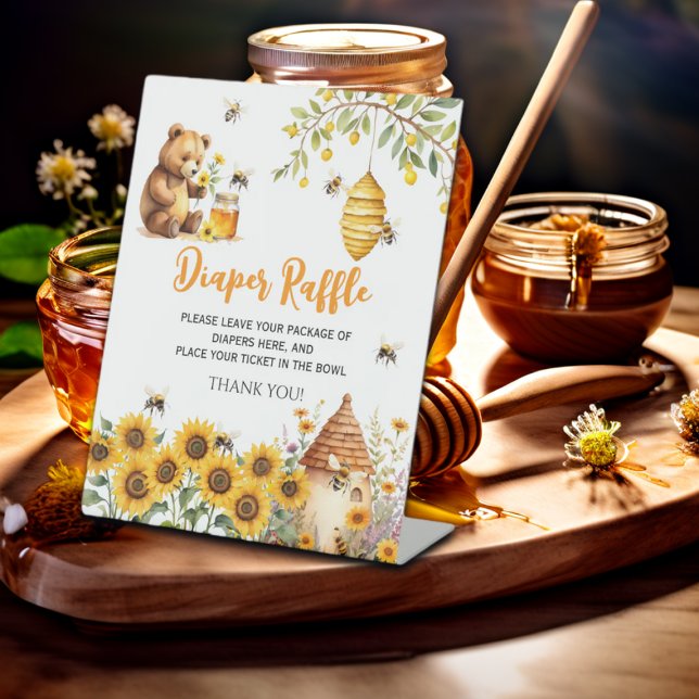 Diaper Raffle Honey Bee Baby Dusche Sockelschild (Von Creator hochgeladen)