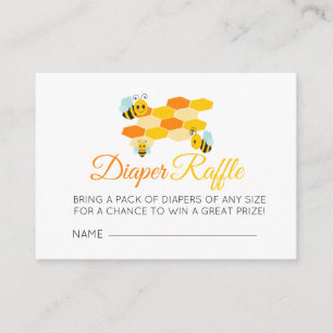 Diaper Raffle Honey Bees Baby Dusche Begleitkarte