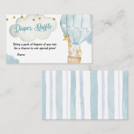 Diaper Raffle Hot Air Ballon Tiere Begleitkarte