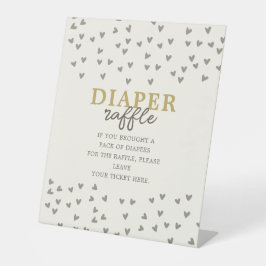 Diaper Raffle Little Sweetheart neutrale Herzen Sockelschild