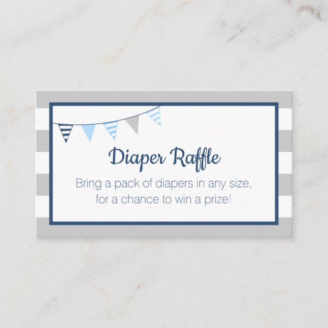 Diaper Raffle Nautical Ahoy Boy Blue Baby Dusche Begleitkarte (Vorderseite)