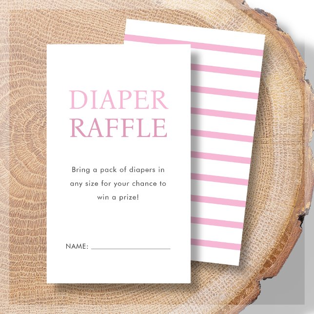 Diaper Raffle | Pink Baby Dusche Begleitkarte (Von Creator hochgeladen)