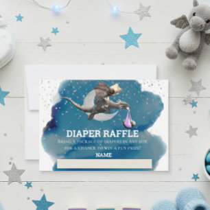 Diaper Raffle Pink Dragon Silver Star Einladung