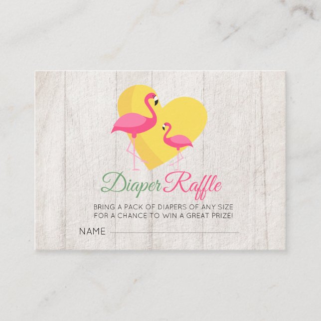 Diaper Raffle Pink Flamingo Baby Dusche Begleitkarte (Vorderseite)