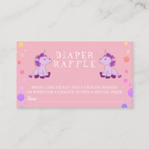 Diaper Raffle Pink Unicorn Twins Girl Babydusche Begleitkarte