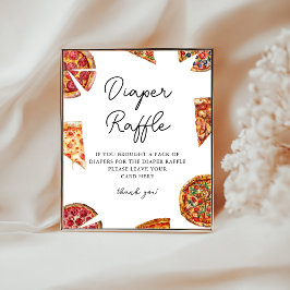 Diaper Raffle Pizza Babydusche Schild
