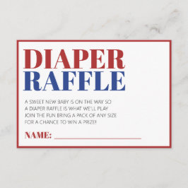 Diaper Raffle Red White und Blue 4. Juli Begleitkarte