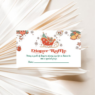 Diaper Raffle Retro Weihnachtsdusche Party Begleitkarte