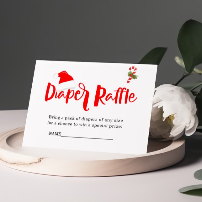 Diaper Raffle Santa Christmas Winter Baby Dusche Begleitkarte (Von Creator hochgeladen)