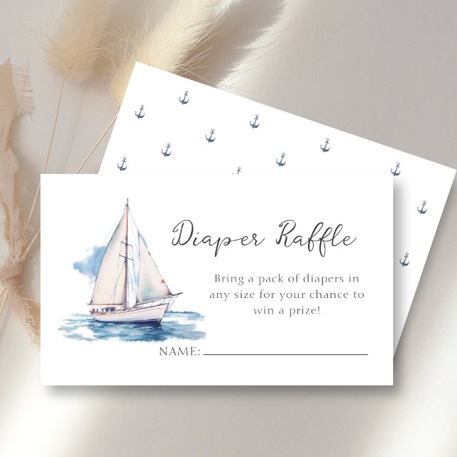 Diaper Raffle | Segelboot Babydusche Begleitkarte (Von Creator hochgeladen)