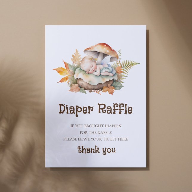 Diaper Raffle Sign Baby Dusche Woodland Fairy Poster (Von Creator hochgeladen)