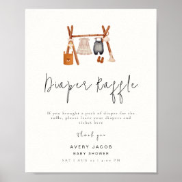 Diaper Raffle Sign | Boho Clothes Kinderdusche Poster