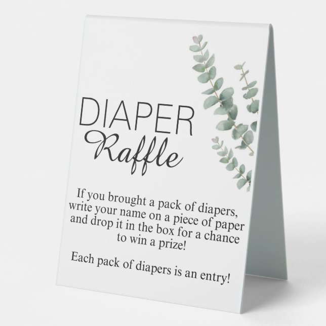 Diaper Raffle Sign Tischaufsteller (Vorderseite)