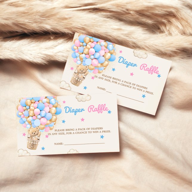 Diaper Raffle Teddy Bären Geschlecht zeigen rosa b Begleitkarte (Von Creator hochgeladen)