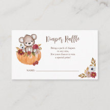 Diaper Raffle Teddy Bear Pumpkin Baby Dusche