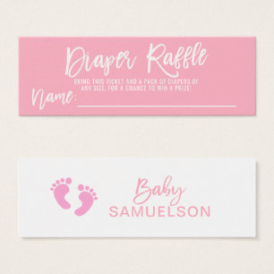 DIAPER RAFFLE Ticket Baby shower fille rose