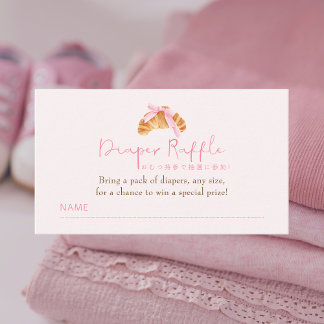 Diaper Raffle Ticket Coquette Croissant Begleitkarte