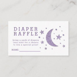 Diaper Raffle Ticket Lavender Stars Kinderdusche Begleitkarte