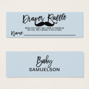 DIAPER RAFFLE Ticket Mustache Petit Homme Douche