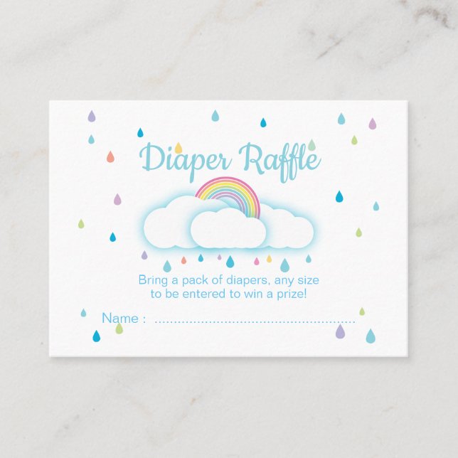 Diaper Raffle Tickets Raindrop Kinderdusche (Vorderseite)