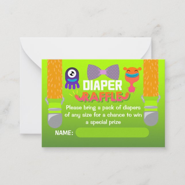 DIAPPER RAFFLE - Sie haben ein Monster erschaffen Mitteilungskarte (Vorderseite)