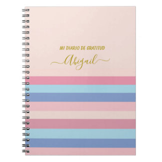Diario de gratitud líneas color pastel en español notizblock