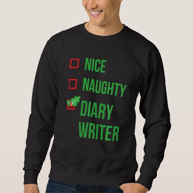 Diary Writer Funny Pajama Christmas Sweatshirt (Vorderseite)