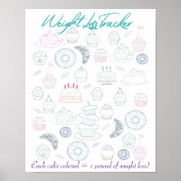 Diät Gewicht Verlust Tracker Cake Coloring