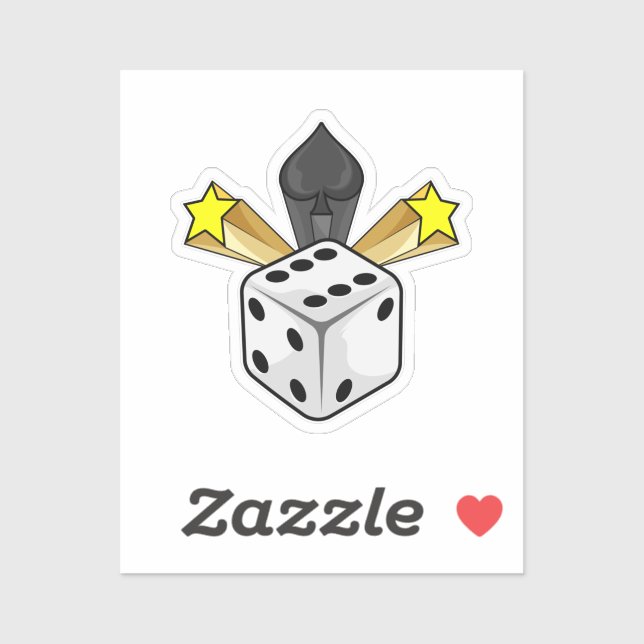 Diät im Poker mit Spades & Stars Aufkleber (Blatt)