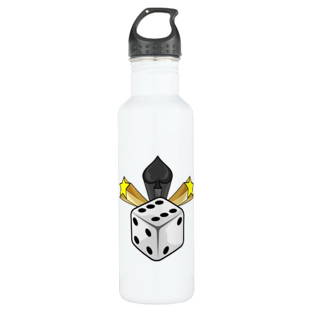Diät im Poker mit Spades & Stars Edelstahlflasche (Vorderseite)