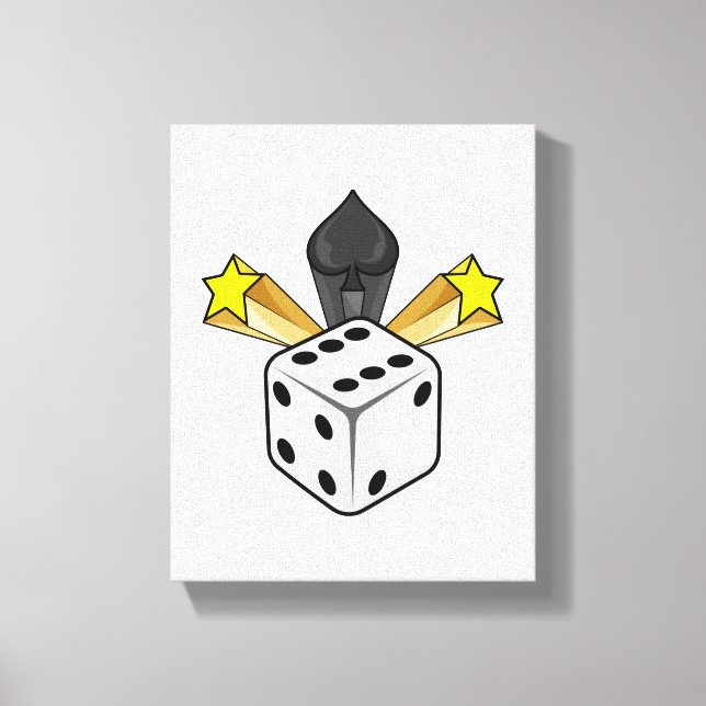 Diät im Poker mit Spades & Stars Leinwanddruck (Vorderseite)