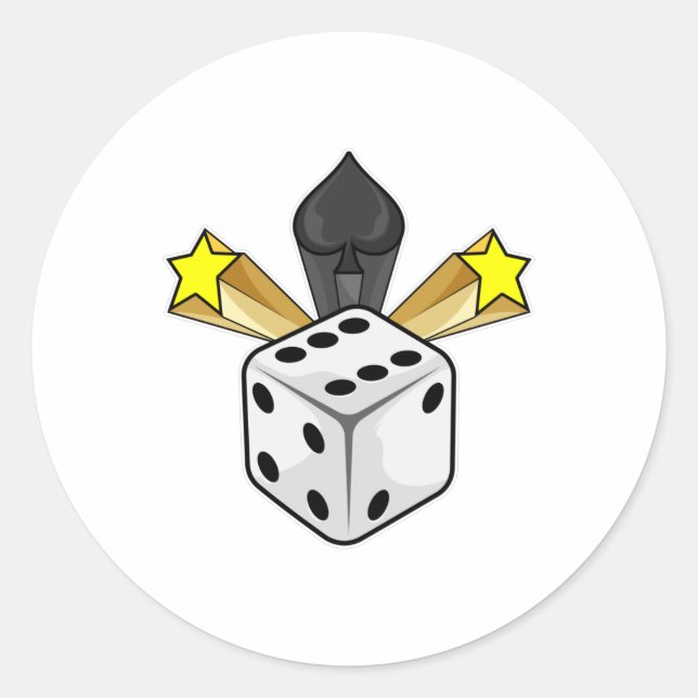 Diät im Poker mit Spades & Stars Runder Aufkleber (Vorderseite)