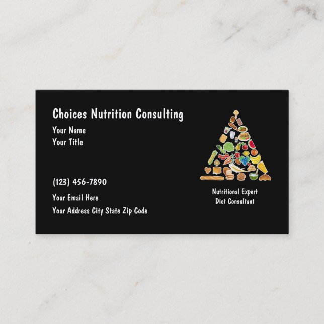 Diät und Nahrung Businesscards Visitenkarte (Vorderseite)